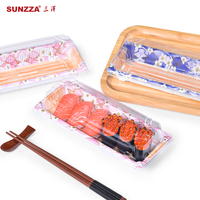 Sunzza paquete gran oferta desechable mascota rosa azul plástico sushi caja para ir sashimi embalaje contenedor
