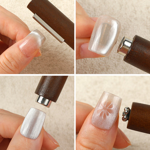 เครื่องมือทำเล็บแม่เหล็กแบบตาแมว 3 in 1 แท่งแม่เหล็กคริสตัล 3 มิติ หัวคู่ พลาสติกแม่เหล็ก สร้างลวดลายหิน สำหรับเจลทำเล็บ - Product Image 2