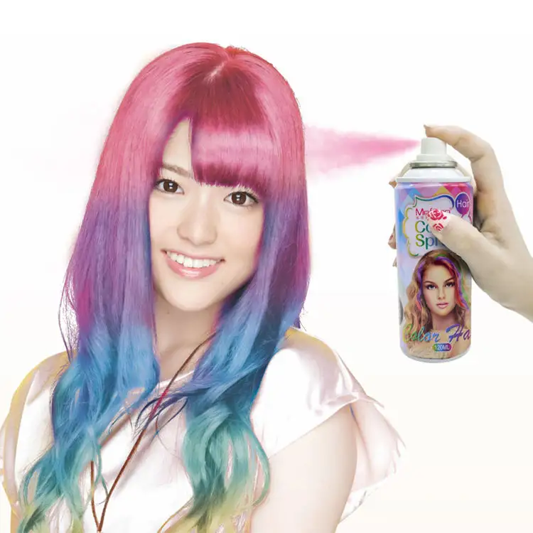 Spray de coloration temporaire facile pour coloration des cheveux OEM logo vente en gros prix d'usine parfum naturel pour fête