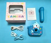 Appareil photo numérique Full HD pour enfants DLC, facile à utiliser, double objectif CMOS, filtre, MP3, motif licorne et dauphin, bouton de taille enfant