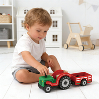 Tracteur agricole en bois jouet tracteur de transport d'animaux en bois pour enfants jouet de camion