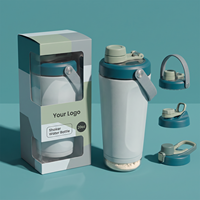 Bouteille shaker personnalisée de 20 oz pour protéines avec compartiment de rangement à base détachable, bouteille d'eau de sport anti-fuite pour la gym, OEM ODM