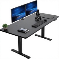 Bureau debout électrique moderne en acier 60x30 avec réglage de hauteur par mémoire, série 1B, capacité de 220 lb, plateau noir