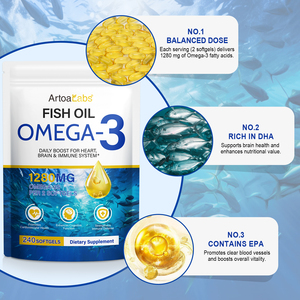 Capsule di Olio di Pesce di Acque Profonde 240pz Capsule Softgel di Olio di Pesce Omega3 per Promuovere la <span class=keywords><strong>Salute</strong></span> Cardiovascolare - Product Image 4
