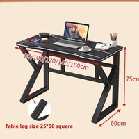 Bureau d'écriture pliable rectangulaire en acier K, surface en MDF, modèle DJZ-5, design cool, bureau d'ordinateur