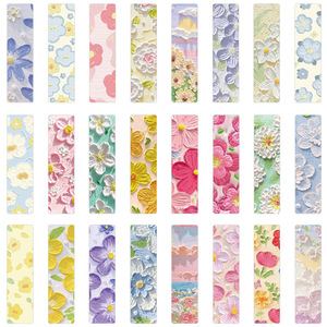 24 pz/borsa Segnalibri in carta con fiori dipinti a olio, simpatici ed ecologici, accessori per libri all'ingrosso per studenti, ragazzi e adolescenti - Product Image 5