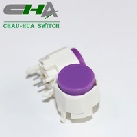 Interrupteur à bouton-poussoir CHA C3002A-C1WP blanc à passage direct avec capuchon violet