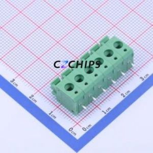 KF236-5.0-6P Spring Terminal Block Through hole Component (THT),P=5mm Connector 1x6P 5mm Green 6P - Product Image 1
