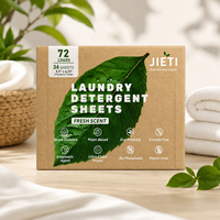 Feuilles de lessive premium OEM/ODM, 36 pièces/boîte, écologiques, puissant détachant, parfum longue durée