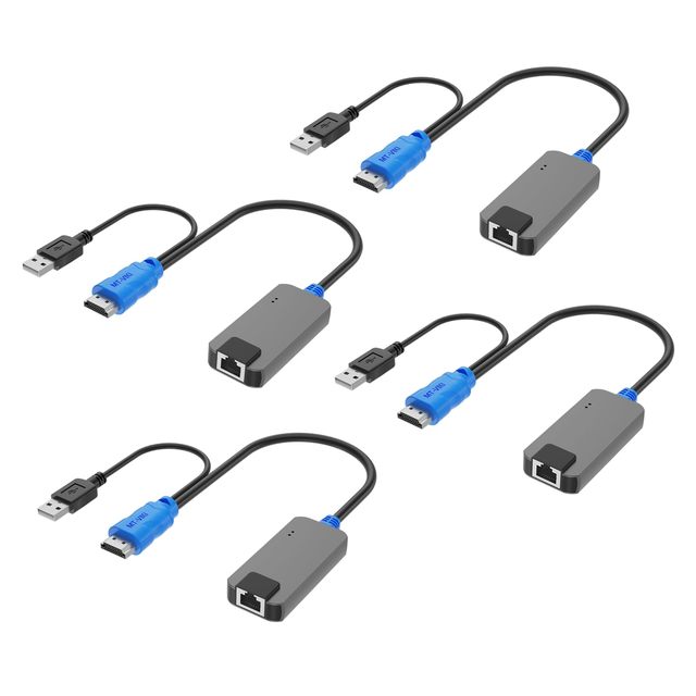 MT-VIKI 4 Pack USB HDMI to RJ45 KVM Dongle, Work CAT6 KVM Console (1708MS-IP/1716MS-IP/1708MS/1716MS/9108MS/9116MS)