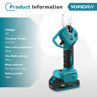 Sécateur électrique sans fil YOFIDRA 30 mm, ciseaux électriques pour la taille des arbres fruitiers, des arbustes et des branches, compatible avec batterie 18 V