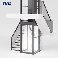 Ascensore Residenziale Standard a 2-5 Fermate, 400kg, Cabina in Acciaio Inox, Elevatore Domestico per Casa