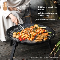 Grill de barbecue portable pliable, anti-rouille et antiadhésif, idéal pour le camping en extérieur, la maison, la préparation du thé, les feux de camp et les pique-niques - Vente en gros usine