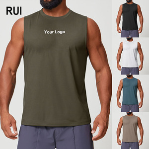 RUIQUWIN Débardeur de course d'été pour homme, très extensible, respirant, couleur unie, anti-humidité, pour yoga et fitness, fournisseur en gros - Product Image 1