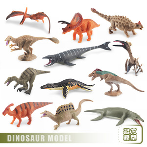 Jurassic dinosauro giocattoli Set Mini simulato Velociraptor triceratopo Stegosaurus T-Rex modelli animali preistorici per bambini - Product Image 4