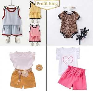 <b>Mixed</b> Batch Stocklots Children Clothing Sets 48-Hour Shipping Striped T-shirts Shorts Toddler Casual Outfits Clearance - Product Image 6