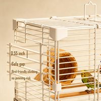 Cage à oiseaux en acier allié Craftsboys, 24,8 pouces, cage à perroquet (24,8x14,6x11 pouces), barre horizontale, 2 mangeoires, balançoire pour utilisation en intérieur/extérieur