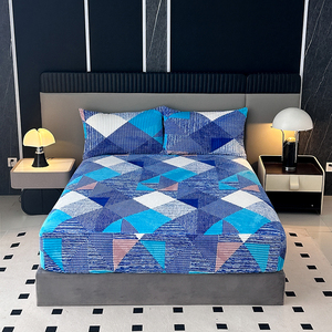 Chic Microfiber Fastness Warm <strong>Double</strong>-sided <strong>Fleece</strong> Triangle Patchwork Pattern <strong>Fitted</strong> <strong>Sheet</strong> for Winter - Product Image 2