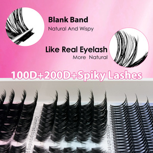 Extensiones de Pestañas de Longitud Mixta, Naturales, para Hacerlo Usted Mismo, Pestañas Individuales en Racimos, Estilo Mixto, Pestañas Negras con Efecto Spiky - Product Image 3