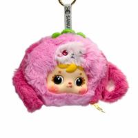 Boîte Mystère Peluche Chat Porte-Bonheur Bébé Trois, Pendentif Porte-clés Figurine Vinyle Mignonne Kawaii, Cadeau de Collection Mystère, Jouet Tendance et Décoration