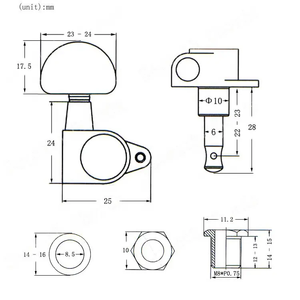 Clés de réglage dorées scellées pour <span class=keywords><strong>guitare</strong></span> électrique ou <span class=keywords><strong>acoustique</strong></span> - Product Image 6