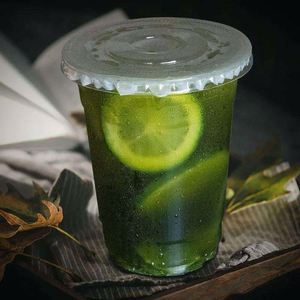 Gobelets en plastique jetables PET 16oz 98mm avec couvercles, transparents, pour boissons froides à emporter, vodka, couvercles plats personnalisables - Product Image 3