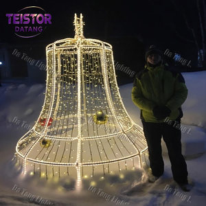 ประติมากรรมระฆังคริสต์มาส LED สีทองขนาดใหญ่ สำหรับตกแต่งทางเข้าเมือง รีสอร์ท และโครงการจัดแสดงงานเทศกาลเชิงพาณิชย์ - Product Image 2
