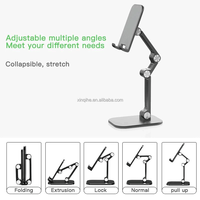 Support de téléphone portable de bureau pliable en gros pour tablette Table flexible Angle de bureau Support de téléphone portable intelligent réglable en hauteur