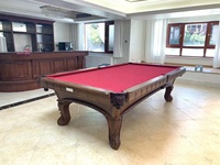 Table de billard classique d'intérieur de qualité supérieure, pleine grandeur, avec plateau en ardoise sculpté, en bois massif, styles anciens personnalisés