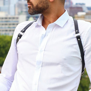 Хит продаж, мужской регулируемый ремень из искусственной кожи на груди, укороченный топ, ремень для геев, сексуальный клубный костюм, бандаж, Экзотический продукт - Product Image 2