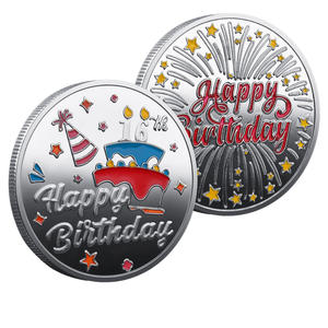 Moneda Conmemorativa de Cumpleaños de Alta Calidad, Diseño de Doble Color, Artesanía en Metal, Regalo de Cumpleaños, Adorno Personalizado para Escritorio - Product Image 6