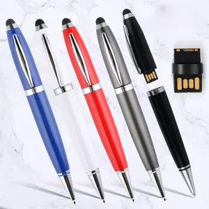 Creative Metal Ballpoint Pen Flash USB Pen Multi Function Pen 1mm Black Ink