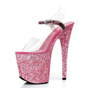 Mùa hè Mới Thời Trang Nữ Giày Sandal Sáng Bóng Nền Tảng Họa Tiết Rắn Bán Trong Suốt Dây Đeo Mắt Cá Chân 20Cm 8Inch Gợi Cảm Múa Cột Giày - Product Image 1