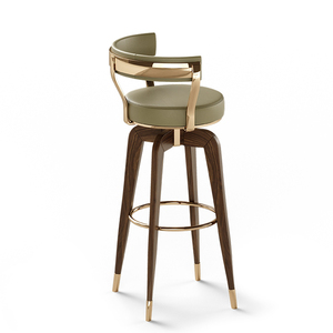 Tabourets de <span class=keywords><strong>bar</strong></span> pivotants de luxe modernes avec pieds en bois de frêne massif et structure métallique pour salles à manger, bars, hôtels, restaurants, cafés - Product Image 3