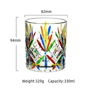 N47 Gobelet en verre à whisky moderne peint à la main Verre de roche à l'ancienne Style européen pour le vin - Product Image 2