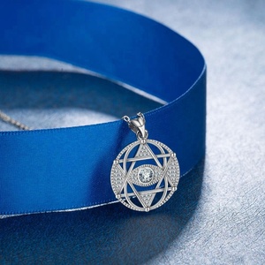Joyería de las mujeres de moda ajustable cadena larga Micro pavimentada CZ diamante Devi collar de Ojo Azul - Product Image 3