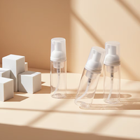 Nouvelle arrivée, flacon transparent en mousse pour emballage cosmétique, distributeur sous pression, flacon en PET pour nettoyant visage