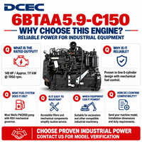Harga Pabrik Mesin Diesel Seri SCDC DCEC Cum 6B 6BT 6BTA5.9 6BTAA5.9 6BTAA5.9-C150 untuk Mesin Konstruksi Loader