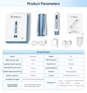 Lápiz de Microagujas Hydra <span class=keywords><strong>Pen</strong></span> H5 con Cartucho de Agujas Reutilizables, Dispositivo de Belleza para el Cuidado de la Piel, Mesoterapia - Product Image 6
