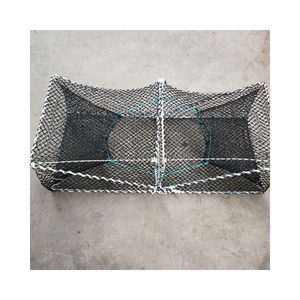 Filet de pêche en métal cage à crevettes en nylon pliable piège à <span class=keywords><strong>poisson</strong></span> crabe filet coulé - Product Image 1