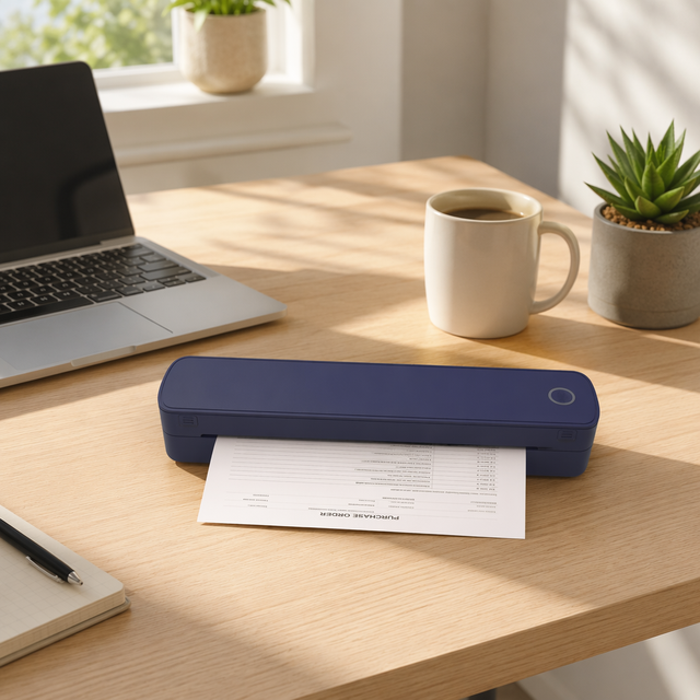 Portable A4 Thermal Printer Wireless  Inkless Compact Mobile Document Printing Device for Business Office Travel Photo