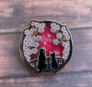 Épinglette personnalisée de haute qualité à effet sable mouvant, motif <span class=keywords><strong>Sakura</strong></span> Soda, fleur de cerisier en mouvement, paillettes, émail - Product Image 4