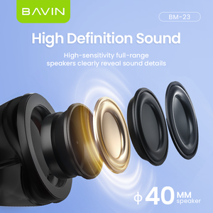 BAVIN Mini pequeño portátil de escritorio al aire libre BM23 Parlantes con altavoz inalámbrico de magnetismo de diente azul - Product Image 4
