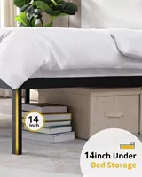 Cadre de lit simple moderne de marque ERDA, taille personnalisable, montage facile, gain de place, en métal, pour la maison, l'appartement, l'école