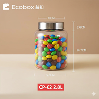 Nouveaux petits pots de conservation pour aliments secs, qualité alimentaire, pour l'affichage et le stockage en magasin bio