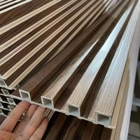 Panel Dinding WPC Dekoratif Motif Kayu Tahan Air, Sirip Beralur untuk Eksterior Rumah, Villa, dan Komersial