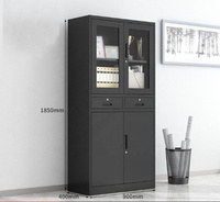 Armoire de rangement en métal avec deux tiroirs, facile à assembler et à démonter, résistante à la rouille et à l'usure
