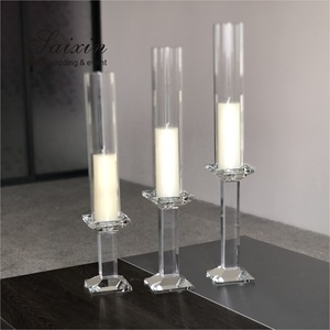 Hot Set <strong>Tall</strong> Crystal Hurricane Candle Holder for Wedding Table Elegant Table Centerpieces in Crystal <strong>Lantern</strong> &amp; Jar Styles - Product Image 4