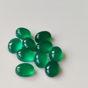 Prix de gros Cabochon ovale en onyx vert naturel 3x5mm-20x30mm à dos plat pierre précieuse en vrac pour la fabrication de bijoux - Product Image 4