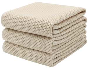 Paños de cocina de algodón con tejido gofrado, paquete de 4 toallas de cocina ultra suaves y absorbentes, paños de secado rápido, 12 x 12 pulgadas - Product Image 5